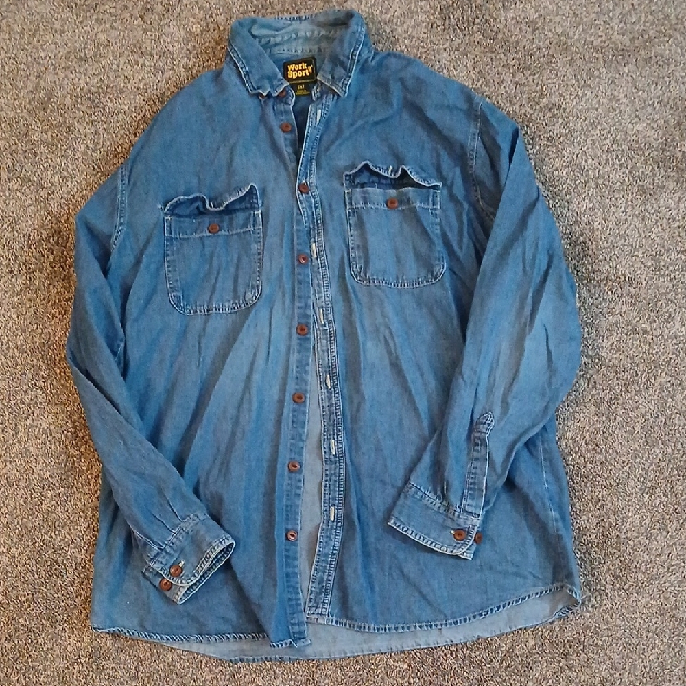 Blue Denim Button-Up Shirt